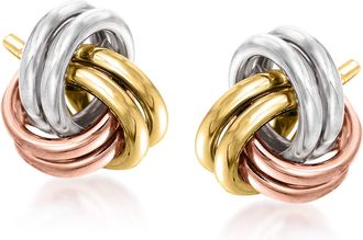Ross-Simons 14kt Tri-Colored Gold Love Knot Earrings