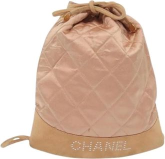 Chanel Pre-owned Bucket Bags, female, Pink, Size: ONE SIZE Pre-owned Satin backpacks