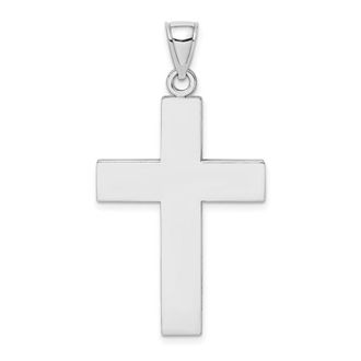 Diamond2Deal 14k Gold Polished Large Block Cross with Open Back Charm Pendant
