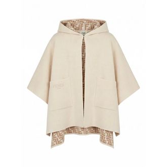 Fendi Accessoires, unisex, Wit, S, Wol, Omkeerbare Cape