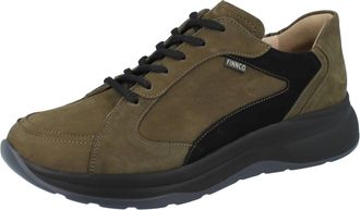 Finn Comfort Mens Piccadilly Lace-Up Shoes In Olive/schwaz Nubuk