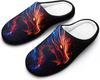 Generic Dragon Funny Mens Cotton Slippers Shoes Novelty Soft Non-Slip Sole Home Shoe