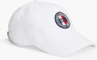 Tommy Hilfiger Mens Circle Logo Patch Baseball Cap - Optic White