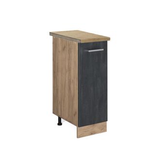 Vicco Muebles Bajos Para Cocina R-line, Hormig&oacute;n Negro, 30 Cm Et Roble