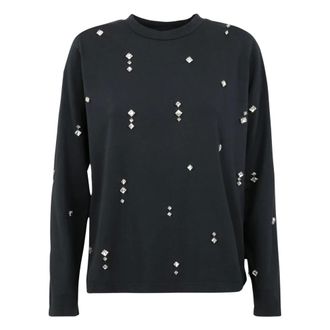 Des_Phemmes Camiseta de manga larga con adornos de cristal - Tops - Mujer - Negro - XS