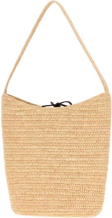 The Row Womens Raffia Alma Shoulder Bag Natural Exterior: Borse A Tracolla