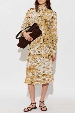 Moschino Silk Skirt, Womens, Beige
