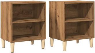 vidaXL Mesita de noche 2 uds madera ingeniería roble artisian Vidaxl