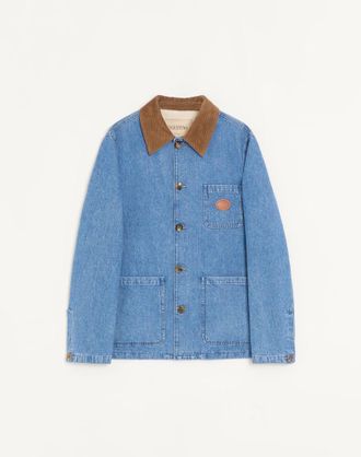 Valentino Valentino denim shirt jacket with VLogo patch Man DENIM 44