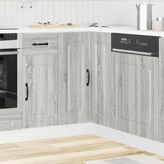 Berkfield Home Kitchen Corner Base Cabinet Kalmar Grey Sonoma Engineered Wood