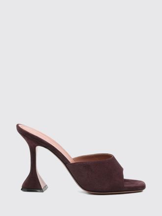 Amina Muaddi Sandali mules Lupita in pelle scamosciata con tacco alto