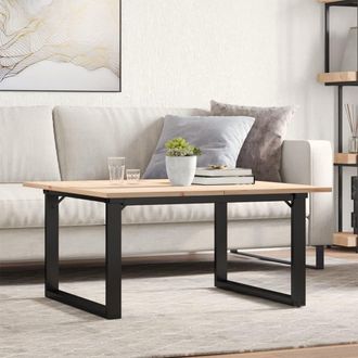 vidaXL Vidaxl - Mesa De Centro Marco O Madera Maciza Pino Y Acero 90x90x45 Cm