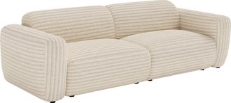 Vente-Unique Divano Letto 4 Posti In Velluto A Coste Larghe Beige - Pogni Di Maison C&eacute;phy