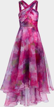 Theia Luana Floral Organza Gown