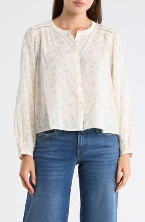 Lucky Brand Long Sleeve Button-Up Shirt in Pink Floral at Nordstrom Rack, Size X-Small