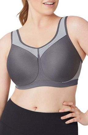 Glamorise High Impact Seamless Underwire Sports Bra in Grey at Nordstrom, Size 34Dd