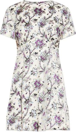 Kate Spade New York Jurk met bloemenprint en korte mouwen - Beige