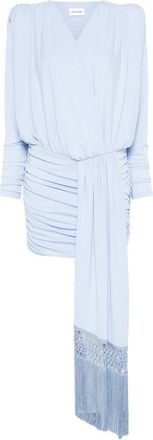 Andamane Dalia - Draped Fringes Mini Dress