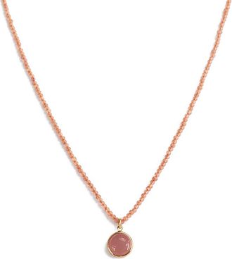 Jewelmak 14K Peach Moonstone Necklace