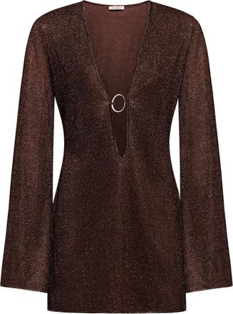 Os&eacute;ree Abito corto Lumi&egrave;re con scollo a V - Marrone