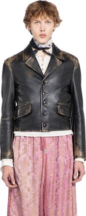 Ann Demeulemeester Malik Jacket in Brushed lambskin