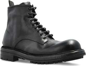 Dolce & Gabbana Leren veterlaarzen - Zwart