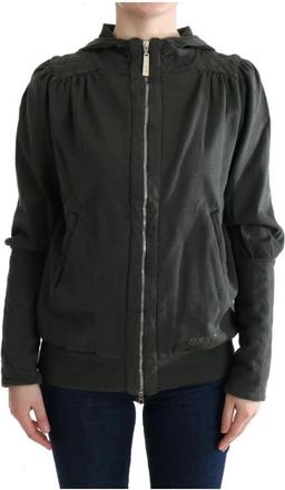 Exte Grijze Zip-Up Katoenen Hoodie - Dames - Zomerjassen - Grijs - S - Katoen - Jassen