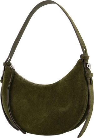 Tory Burch Womens Romy Half Moon Handbag - Tory Burch Leather Khaki Calfskin Bags Handbags-Purses