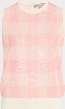 Lela Rose Check Knit Tank Top