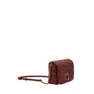 Pinko Pinko - Love Click Crossbody Bag - Dames - Tassen - Oranje - Maat: ONE Size Leer