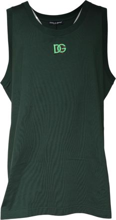 Dolce & Gabbana Green DG Sleeveless Round Neck Tank Mens T-shirt