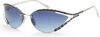 Swarovski Womens 66mm Silver Sunglasses