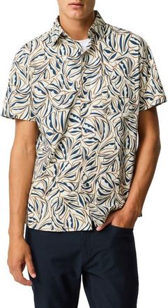 Rodd & Gunn Palmbrook Short Sleeve Button-Up Shirt in Natural at Nordstrom, Size Xxx-Large