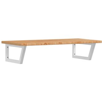 vidaXL Vidaxl - Estante De Lavabo De Pared De Acero Y Madera Maciza De Roble