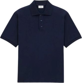 Saint Laurent Cassandre Polo Shirt - Heren - Polos - Blauw - M - Katoen - Tops