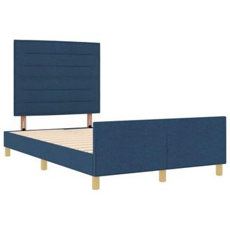 vidaXL Estructura De Cama Con Cabecera Azul 140 X 190 Cm Tela Vidaxl