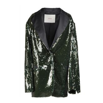 Jucca Jassen, Dames, Groen, S, Polyester, Giacca in paillettes
