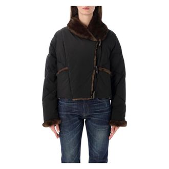 Vegancode Piumino Corto Eco Pelliccia - - Jackets - Donna - Nero - S