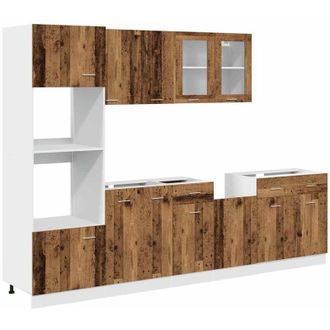 vidaXL Conjunto De Armarios De Cocina De 7 Piezas lyon De Madera De Ingenier&iacute;a Envejecida