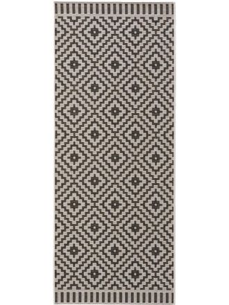 benuta Alfombra de exterior & interior blanco y negro 80x200