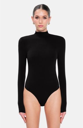 OW Collection LEXI Turtleneck Bodysuit in Black at Nordstrom, Size X-Small