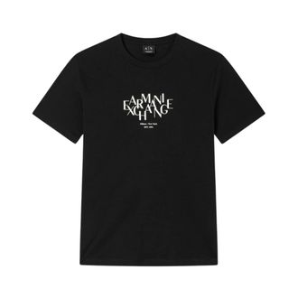 A|X Armani Exchange T-shirt met ronde hals en logo - Heren - T-shirts - Zwart - L - Katoen - Tops