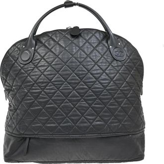 Chanel Pre-owned Handbags, female, Black, Size: ONE SIZE Pre-owned Vintage Quilted Leather Travel Bag
