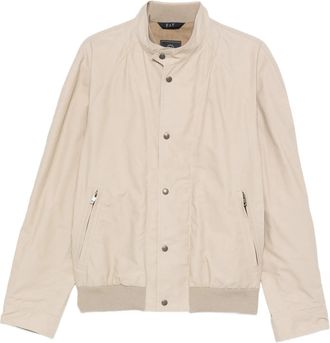Fay Light Beige Bomber Stand Collar Jacket