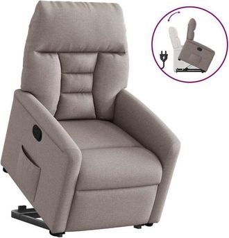 vidaXL Vidaxl - Sill&oacute;n Reclinable Elevable Tela Gris Taupe