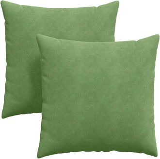 vidaXL Sofa Pillows 2 pcs Light green 80 x 80 cm Corduroy Fabric vidaXL