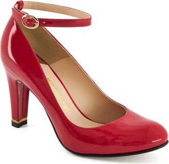 Andrea Womens High Heels Ankle Buckle Strap Shoes In Red