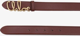 Chlo&eacute; Womens Leather Belt Brown