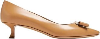 Ferragamo Zelma New Vara Plate Pumps, Size 5.5