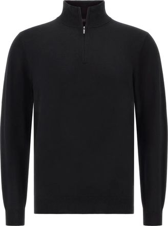 Boggi Milano half-zip wool sweater - men - Wool - M - Black